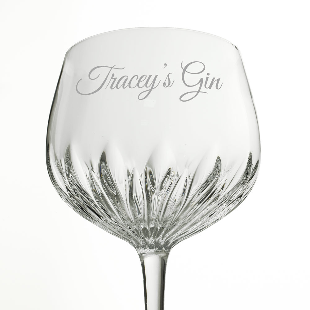 Personalised Crystal Cut Gin Glass 80cl - Any Name Or Message - Click Image to Close