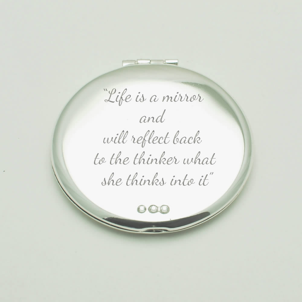 Crystal Silver Personalised Compact Mirror - Click Image to Close