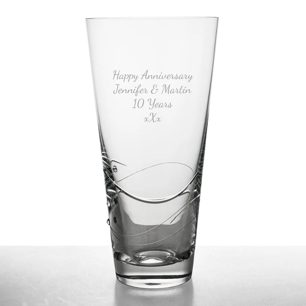 Personalised Crystal Vase With Swarovski Elements - Click Image to Close