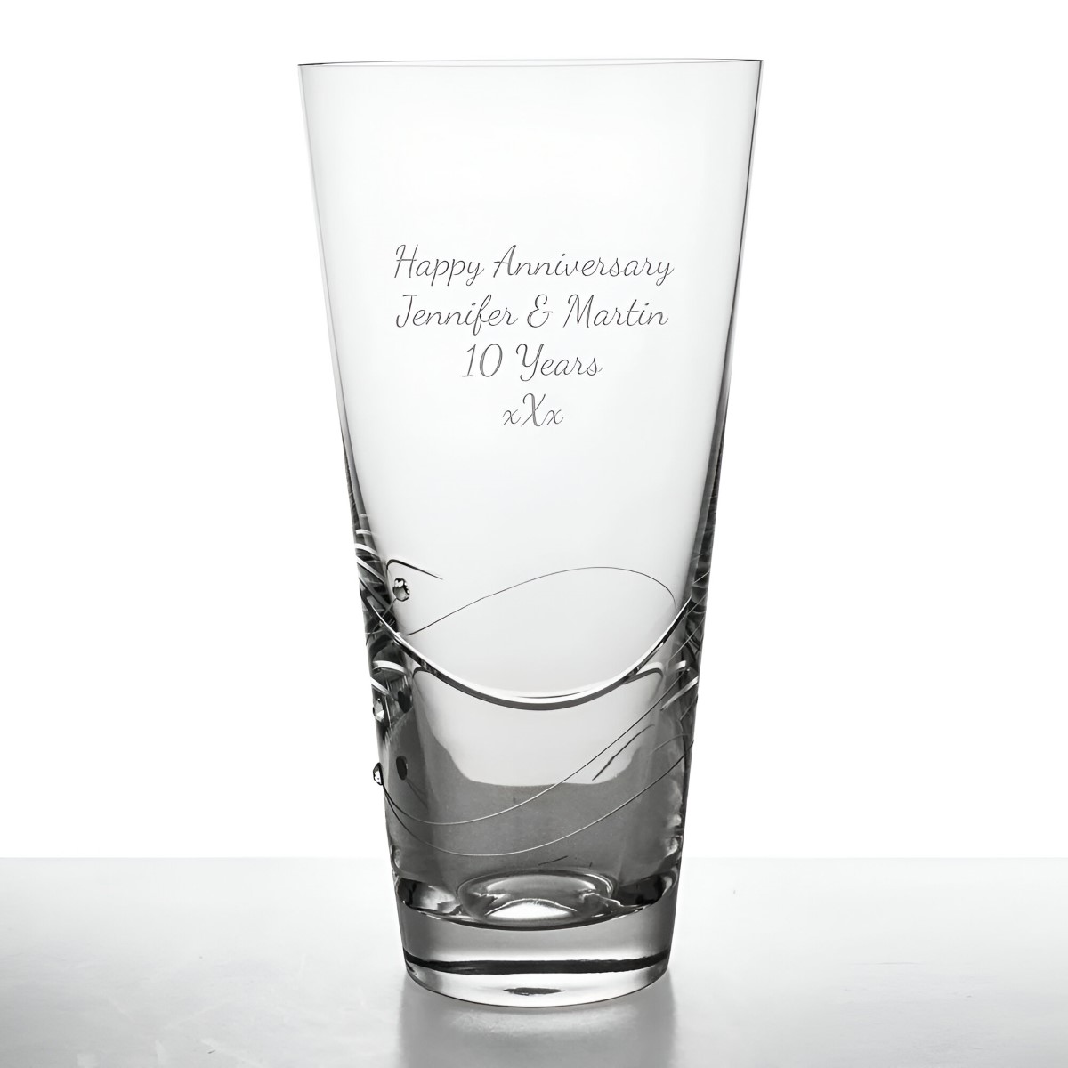 Personalised Crystal Vase With Swarovski Elements - Click Image to Close