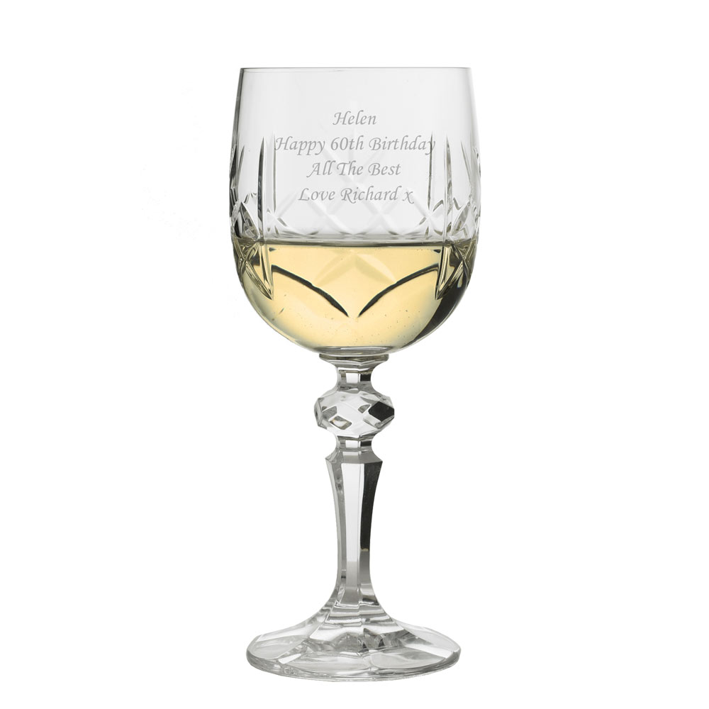 Engraved Crystal Wine Glass - Click Image to Close