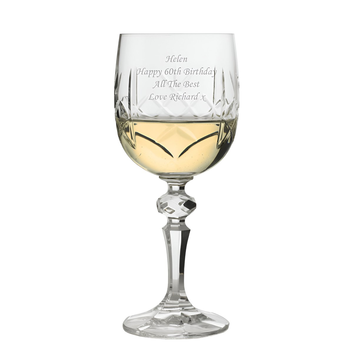 Engraved Crystal Wine Glass - Click Image to Close