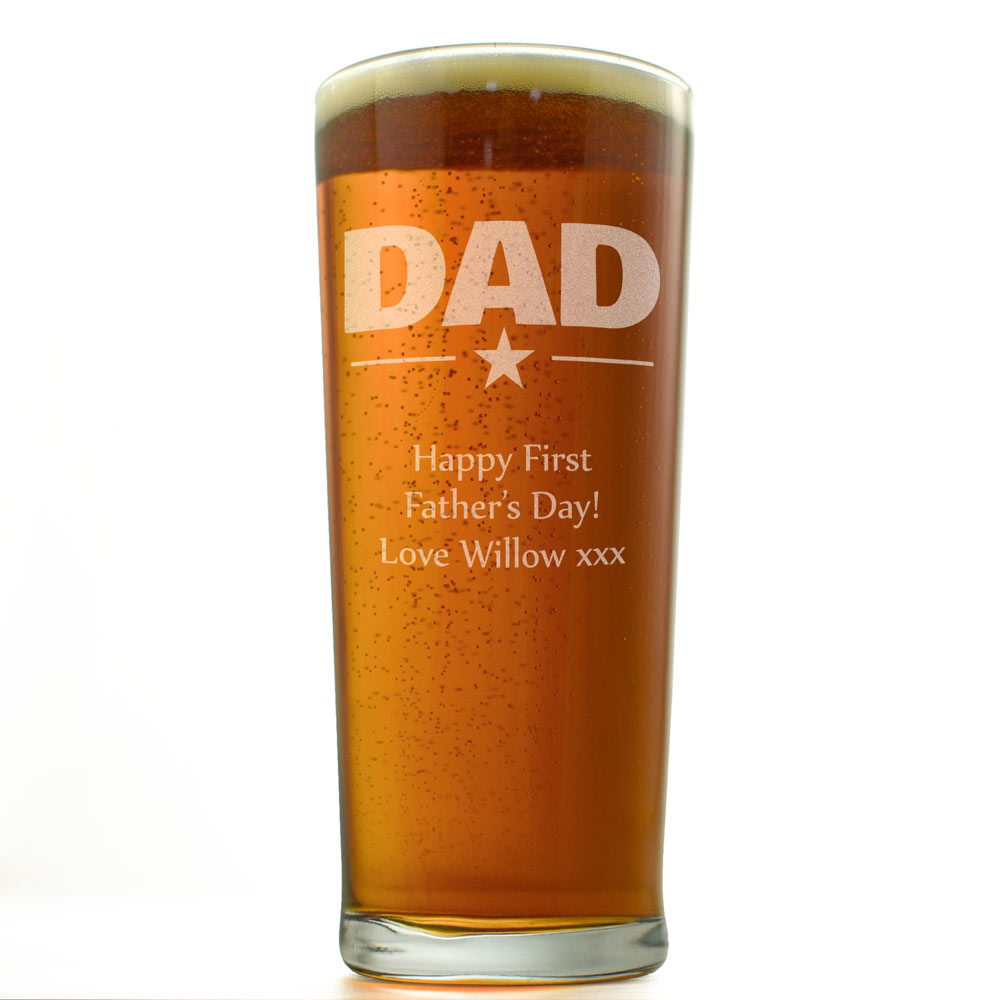 Dad Personalised Pint Glass - Click Image to Close