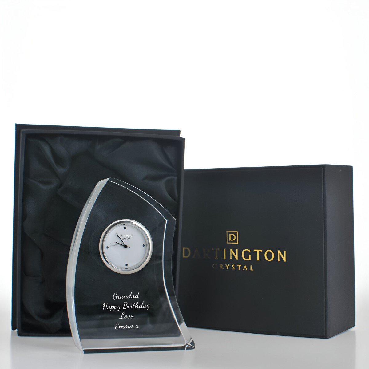 Personalised Wedding Anniversary Crystal Clock Ruby Silver Golden Gift Idea