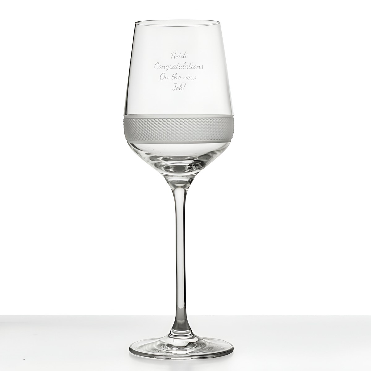 Exclusive Personalised Wine Glass With Diamond Cut Pattern