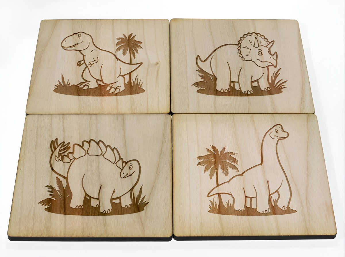 Dinosaurs Wooden Coaster Set
