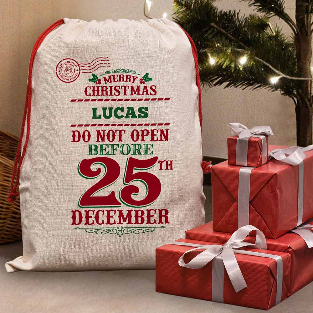 Personalised Christmas Santa Sack - Do Not Open Before - Click Image to Close