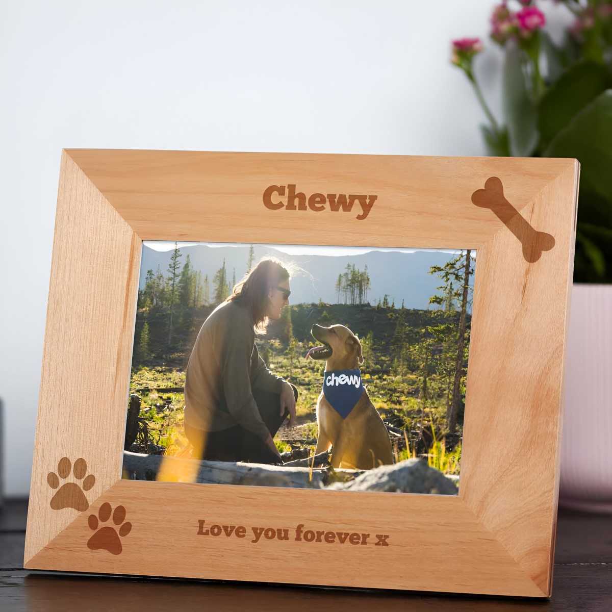 Personalised Dog Photo Frame - Bone Design - Click Image to Close