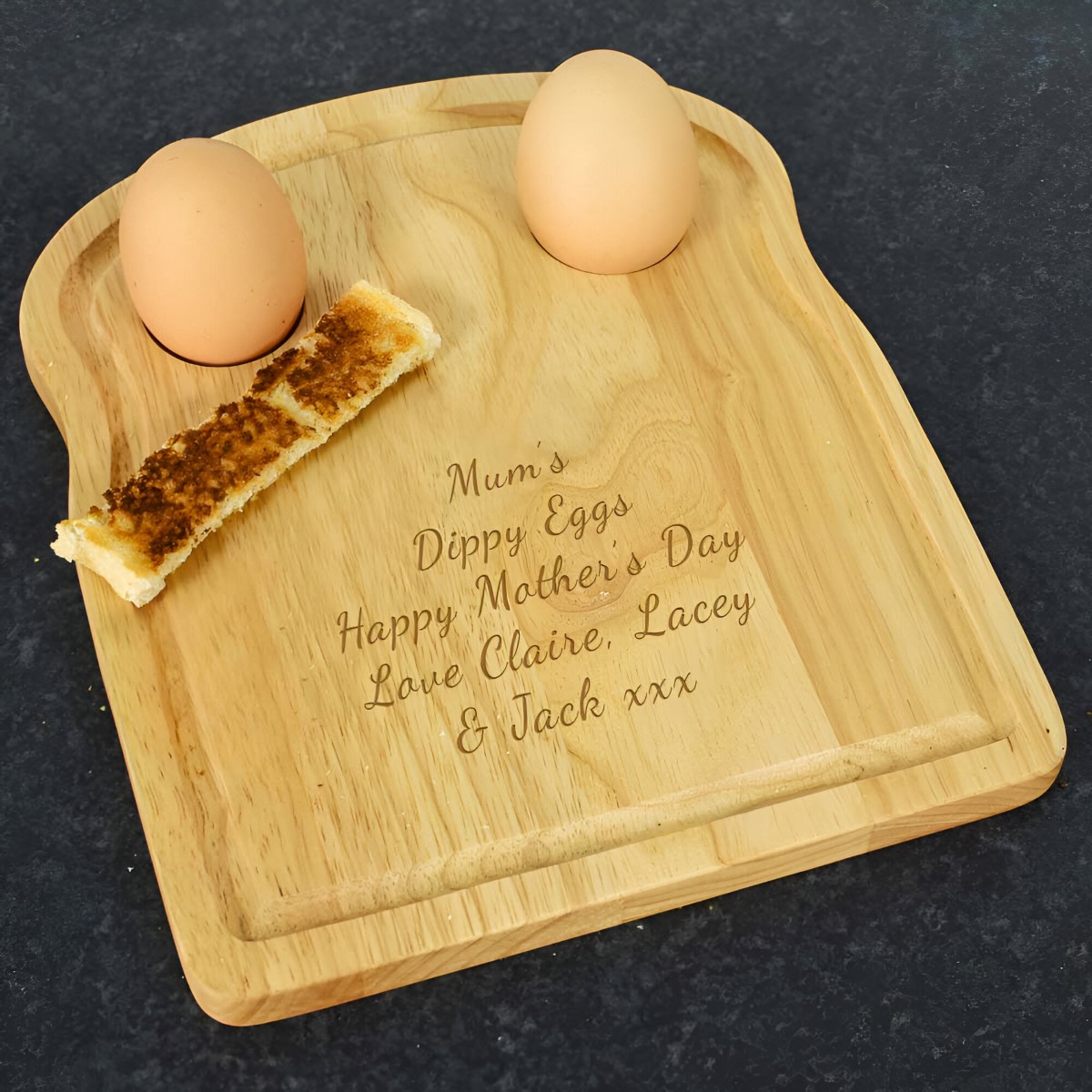 Personalised Egg And Toast Board Any Message - Click Image to Close