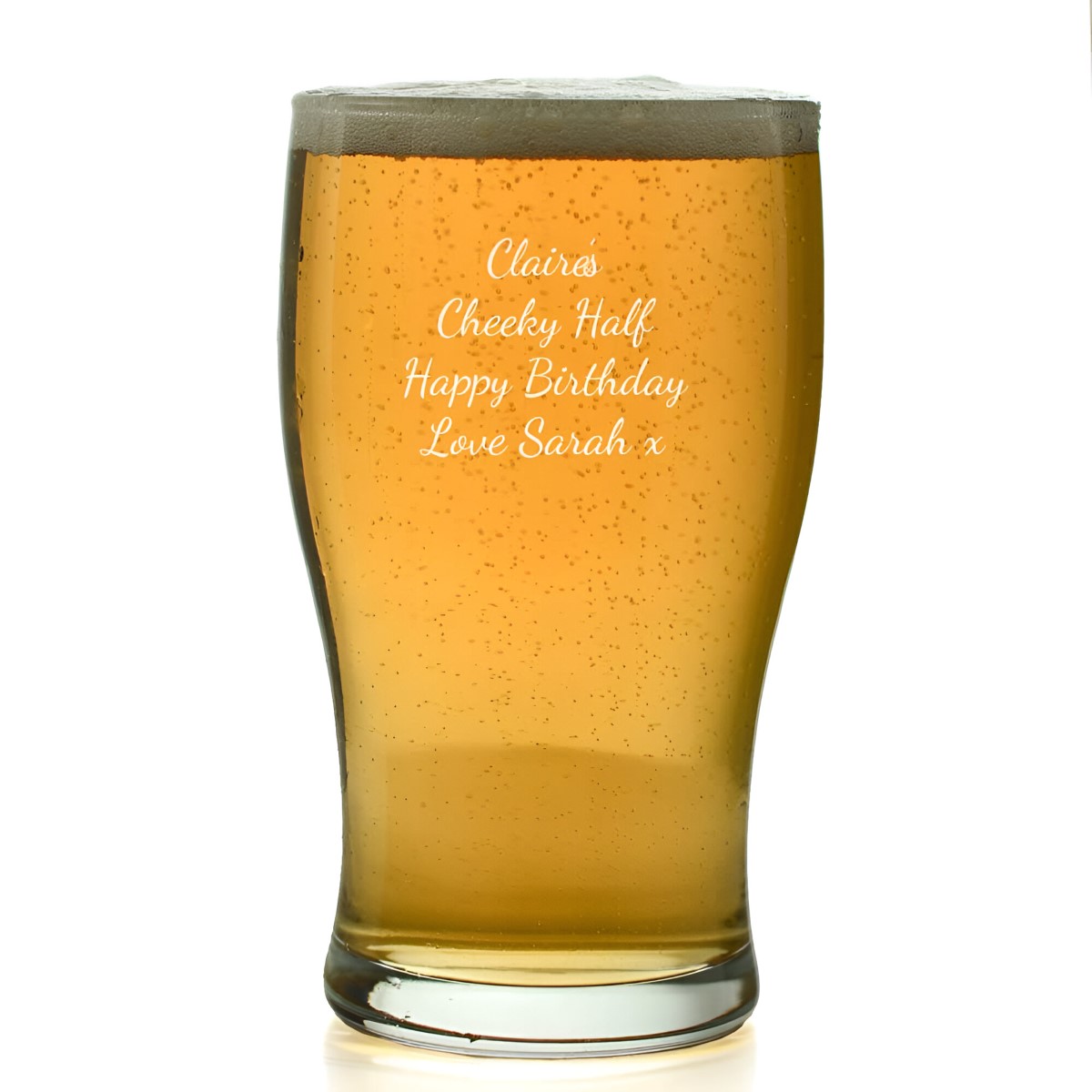 Personalised Half Pint Glass - Click Image to Close