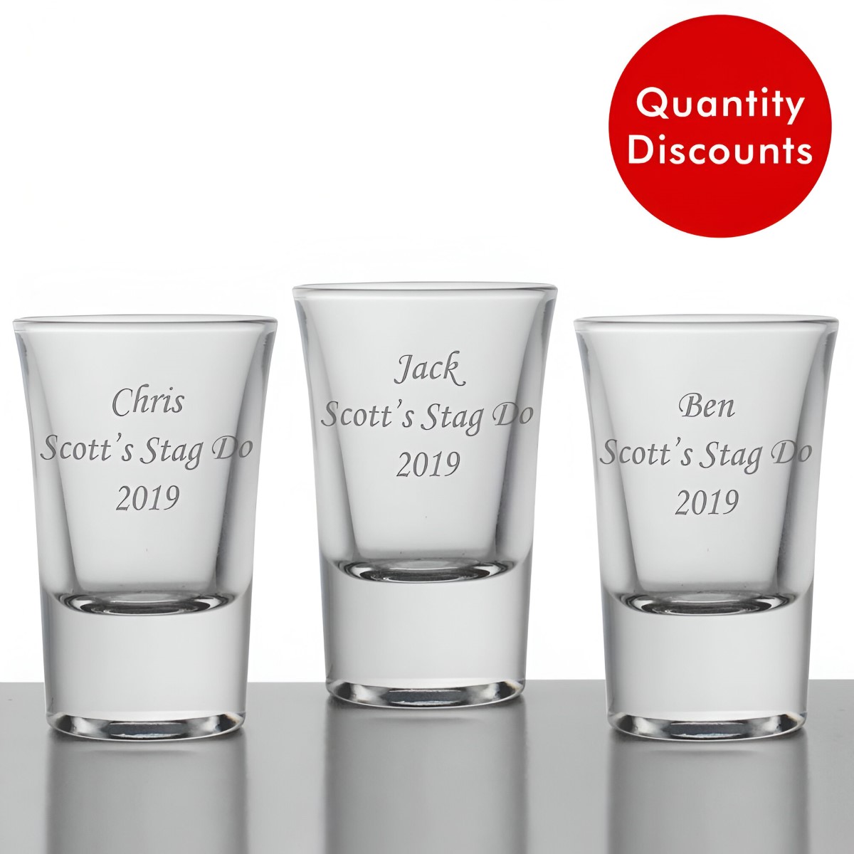 Personalised Shot Glasses Quantity Discounts
