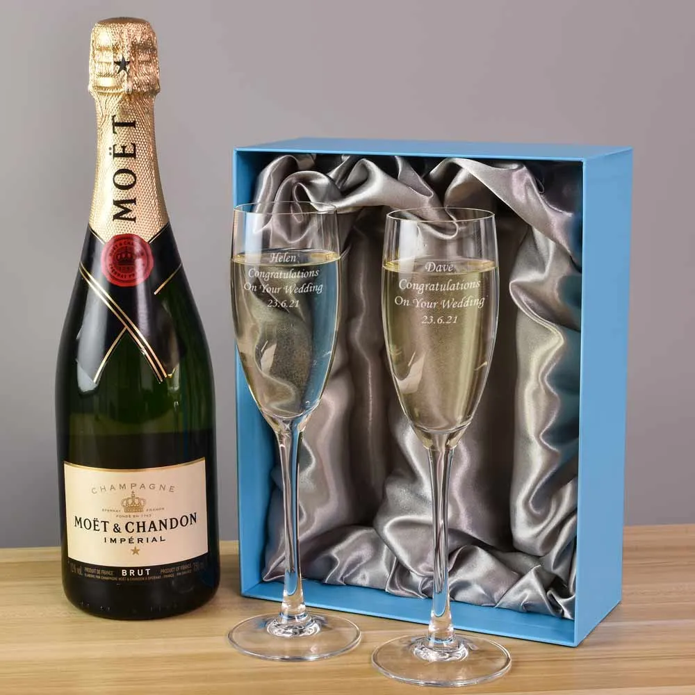 Pair Of Personalised Champagne Flutes - Click Image to Close