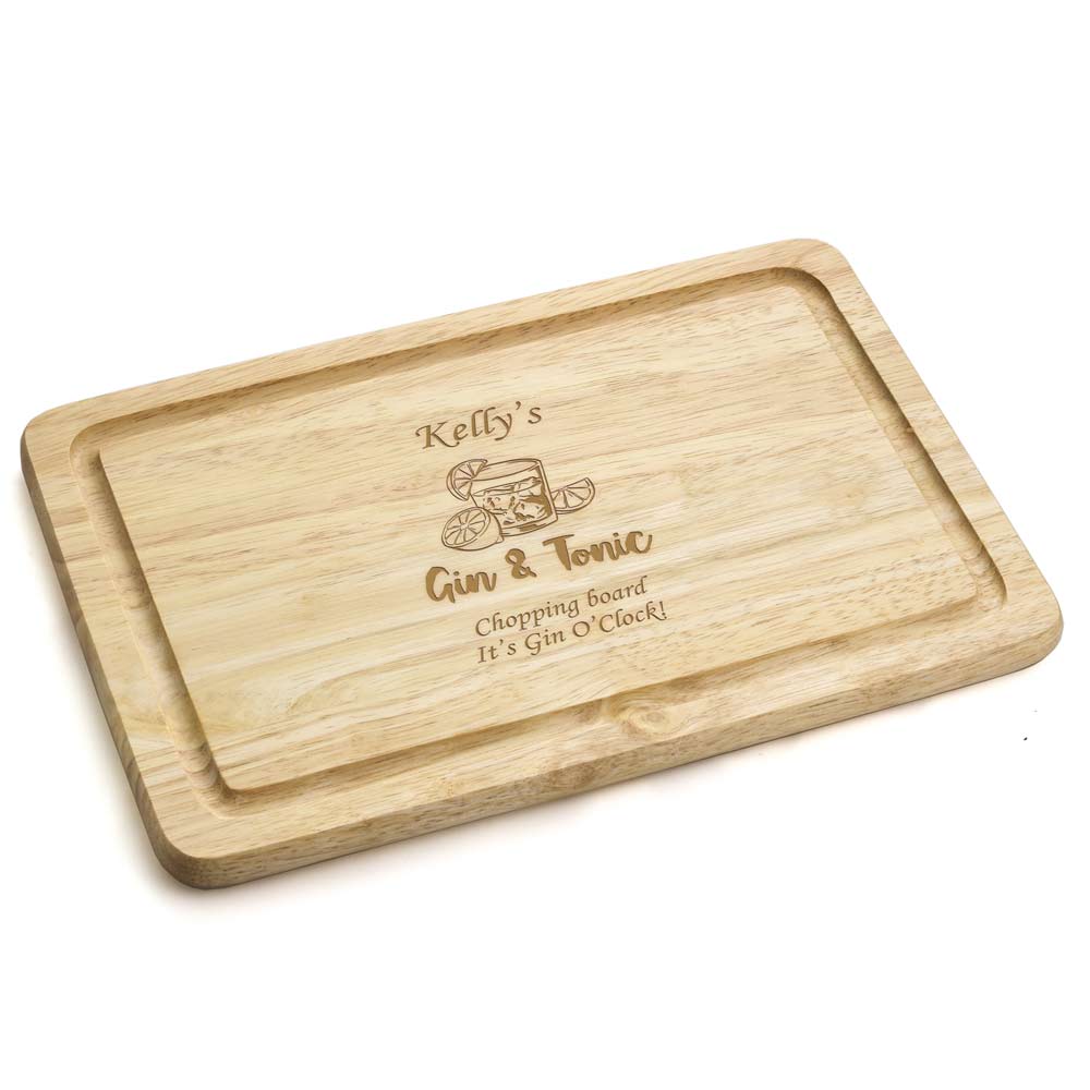 Personalised Gin & Tonic Chopping Board - Click Image to Close