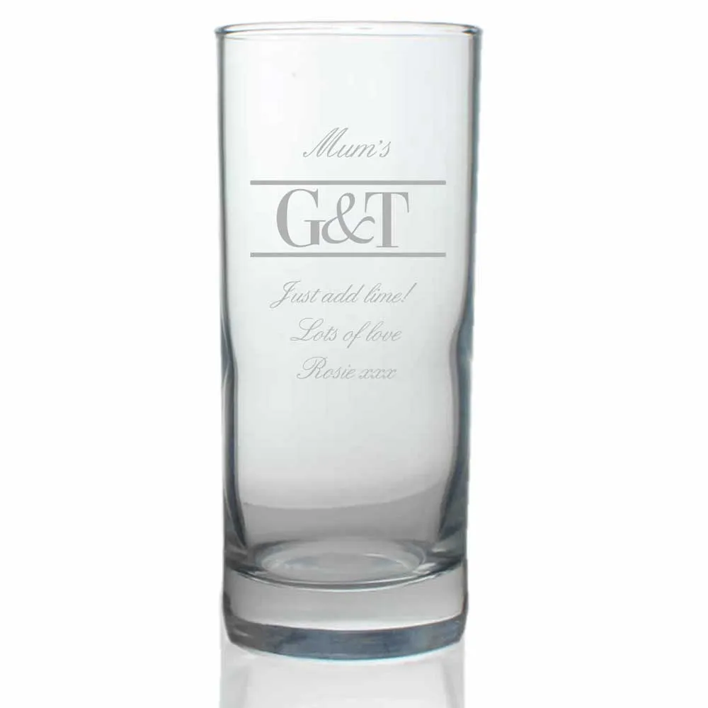 Personalised Gin & Tonic Hiball Glass - Click Image to Close
