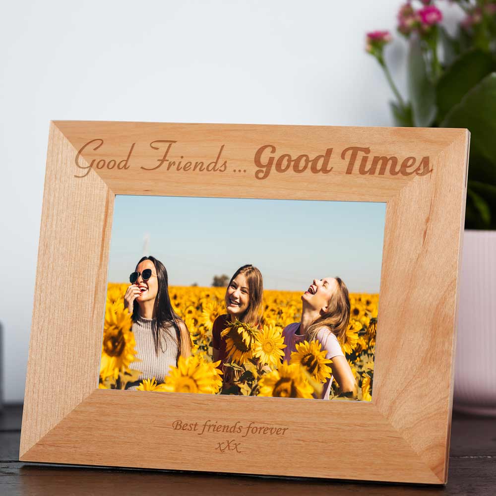 Personalised Good Friends Wooden Photo Frame - Click Image to Close