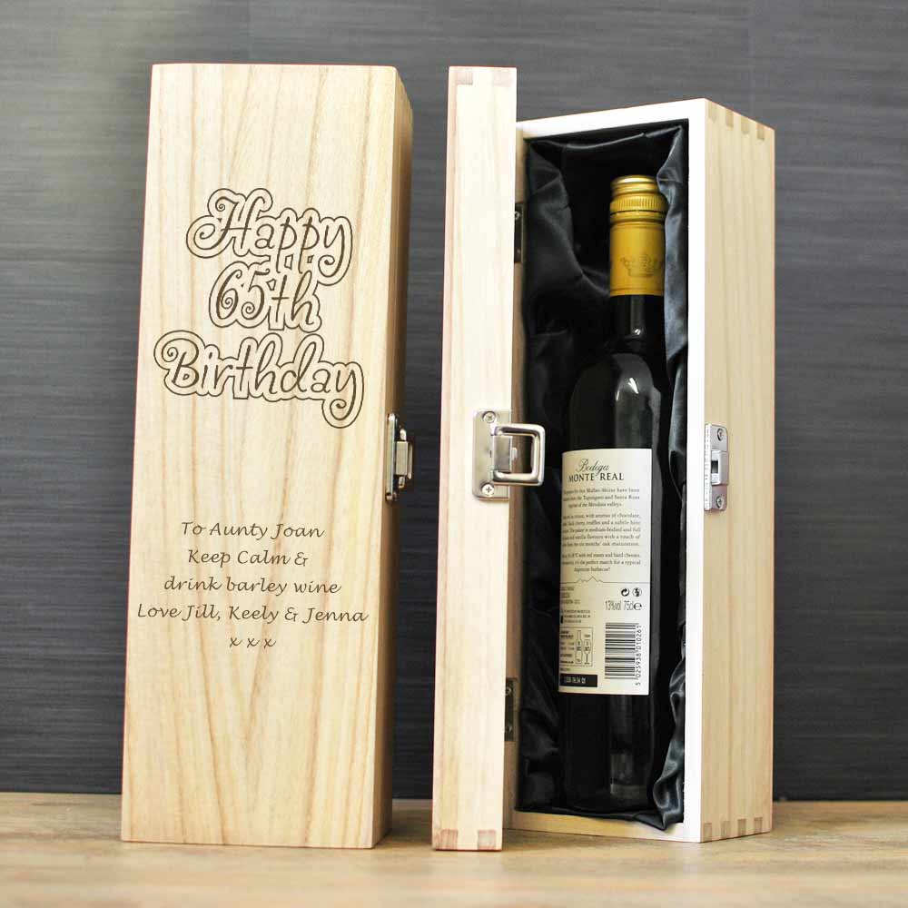 Personalised Wooden Wine Box - Birthday Gift