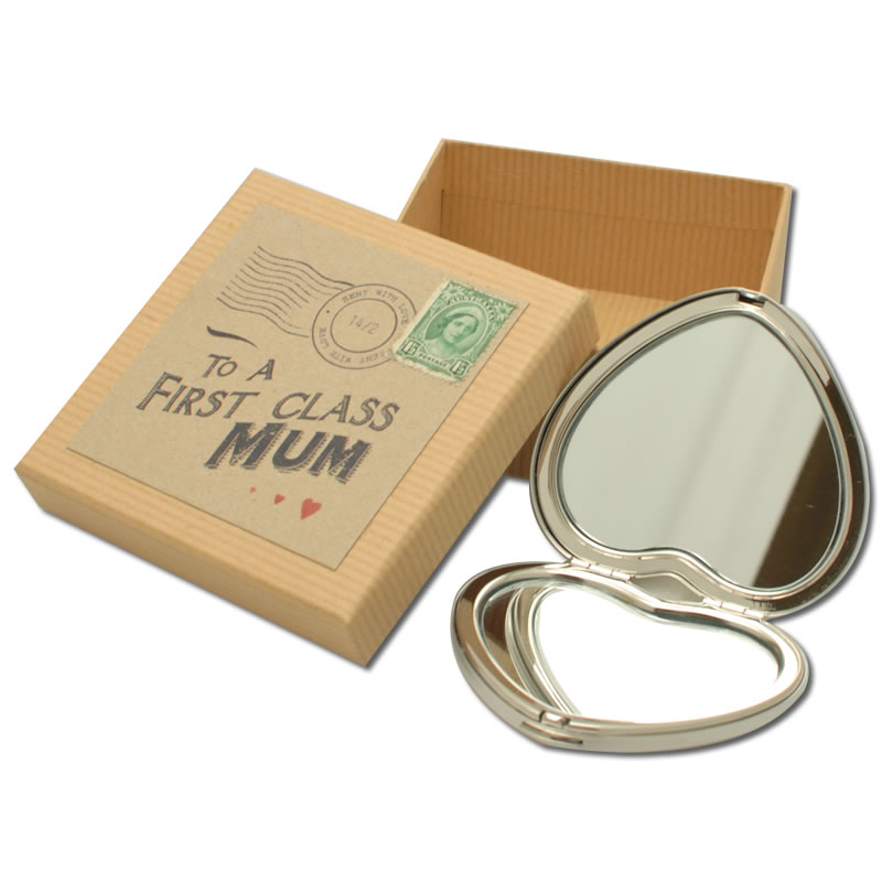 Personalised Compact Mirror For A First Class Mum - Click Image to Close
