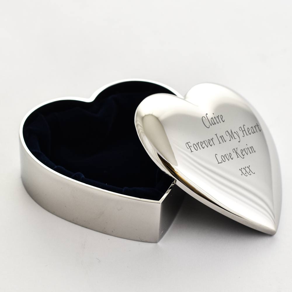 Personalised Silver Heart Trinket - Click Image to Close
