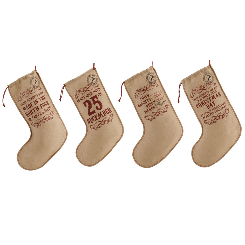 Personalised Christmas Stocking Quality Hessian - Click Image to Close