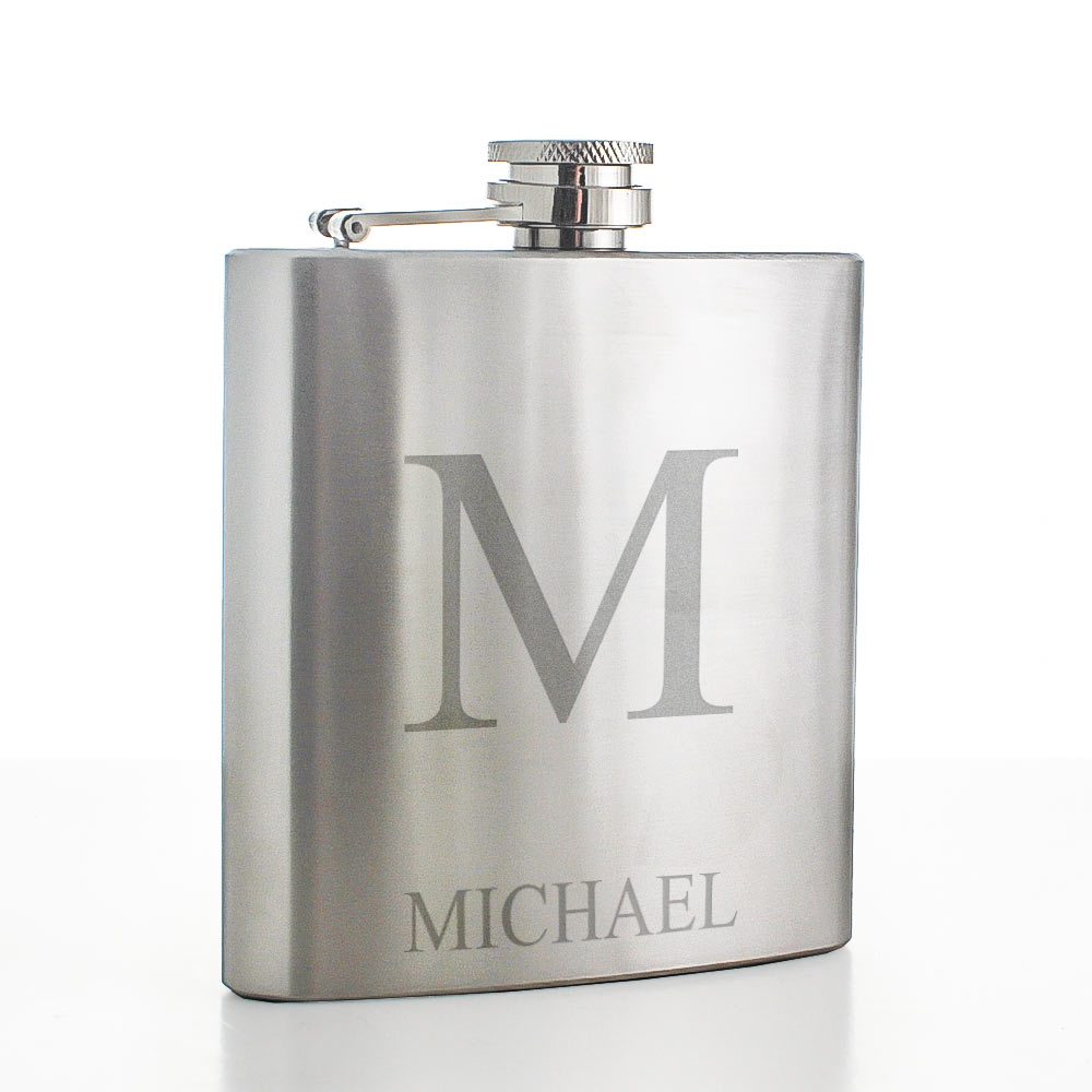 Personalised Initials Engraved Hip Flask - Click Image to Close