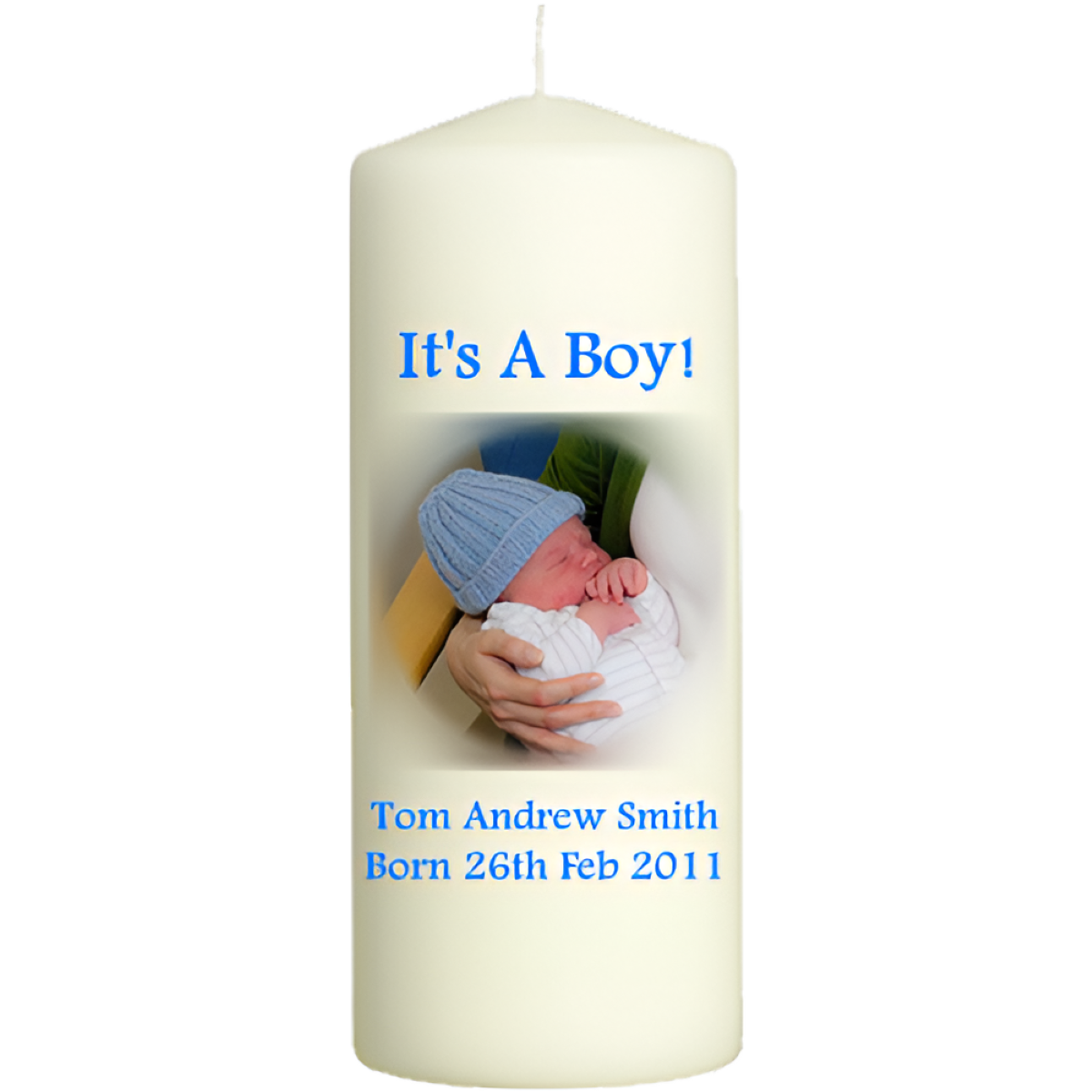 Personalised Baby Candle Its A Boy