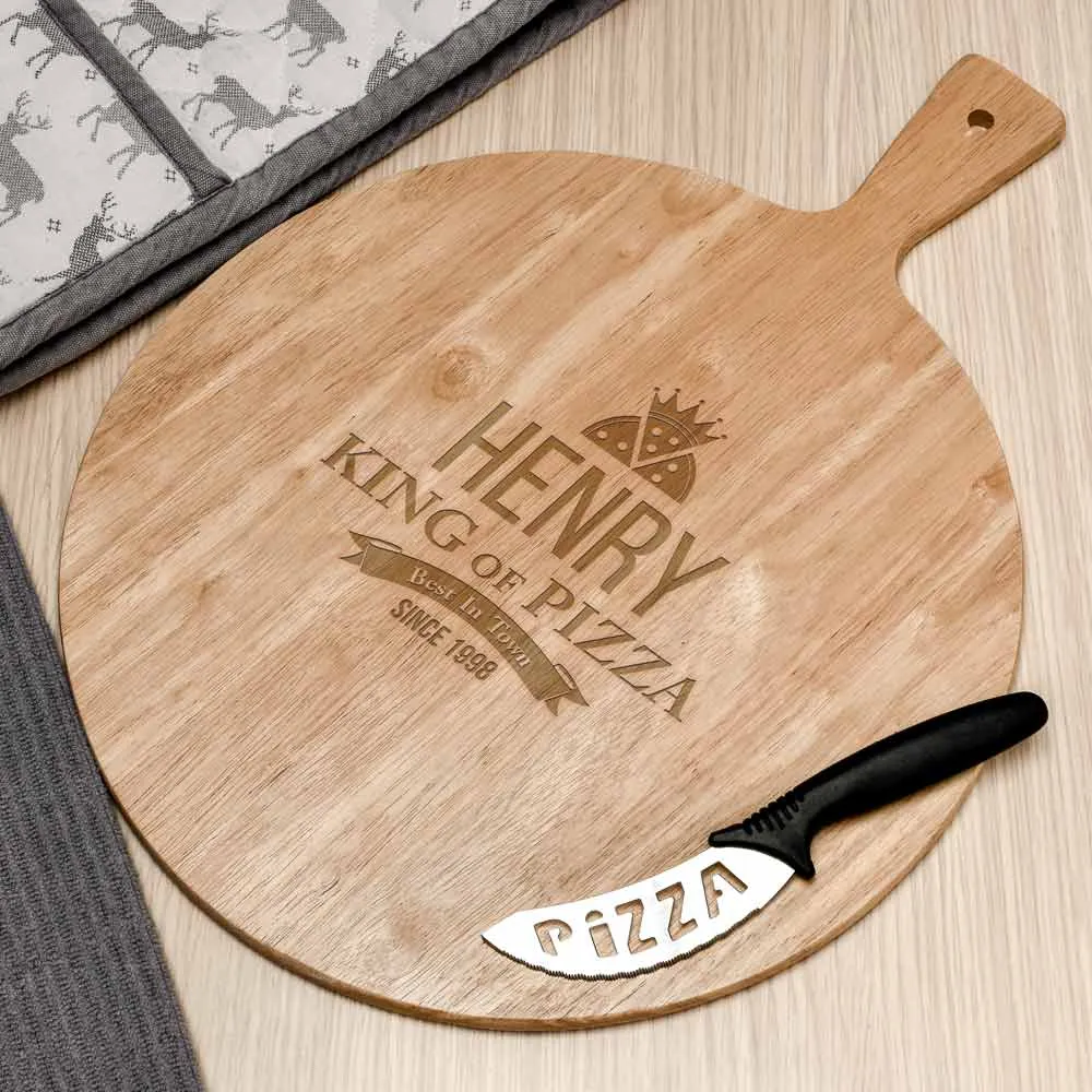 Personalised Pizza Board - King Of Pizza - Click Image to Close