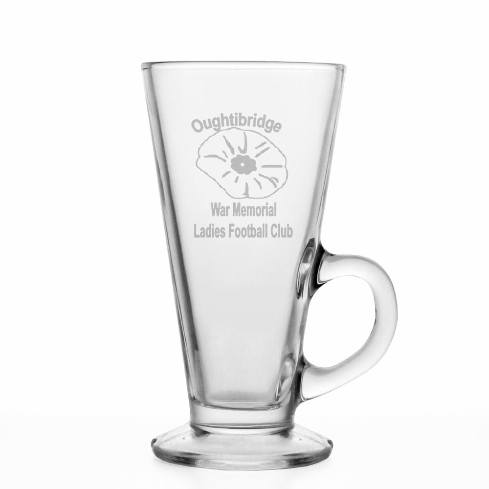 Logo Engraved Personalised Latte Glass - Click Image to Close