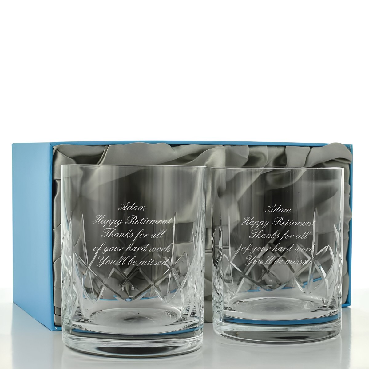 Personalised Cut Crystal Whiskey Tumbler Set - Click Image to Close