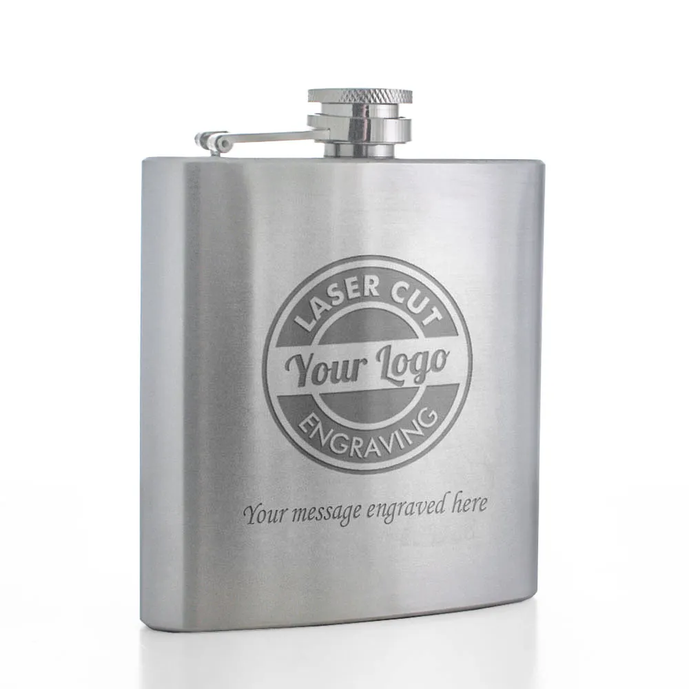 Logo Engraved Personalised Hip Flask - Click Image to Close