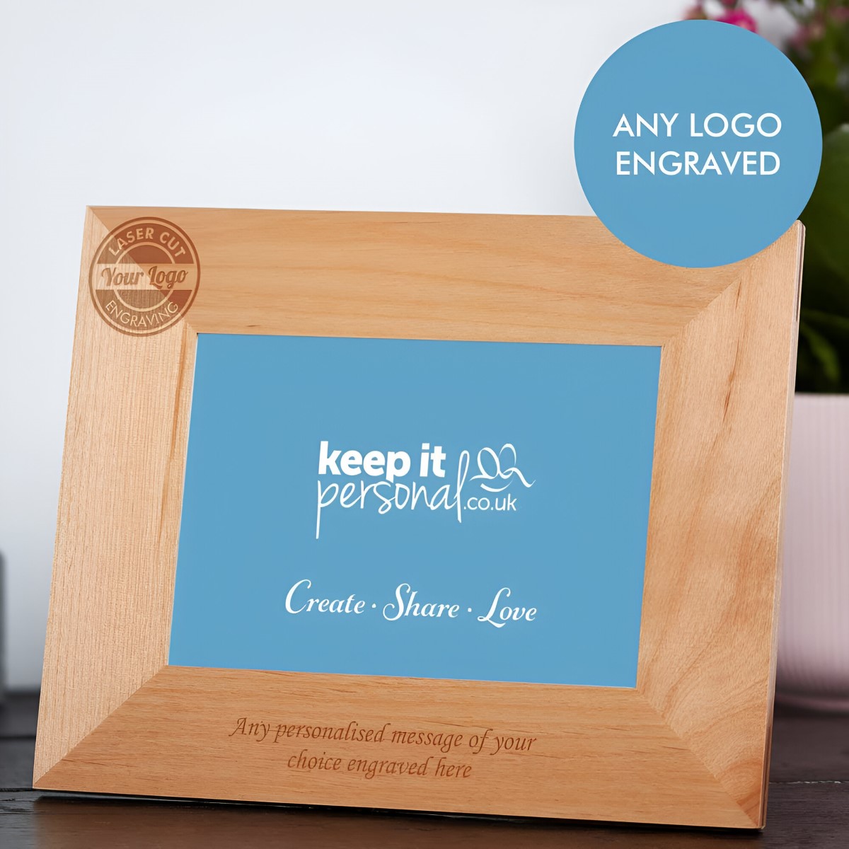 Logo Engraved Personalised Photo Frame - Click Image to Close