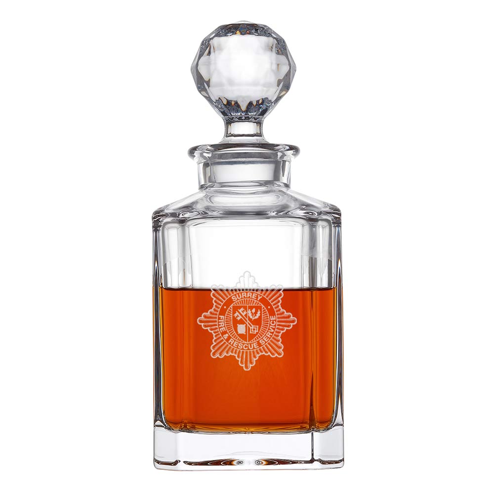 Logo Engraved Personalised Square Based Decanter - Click Image to Close