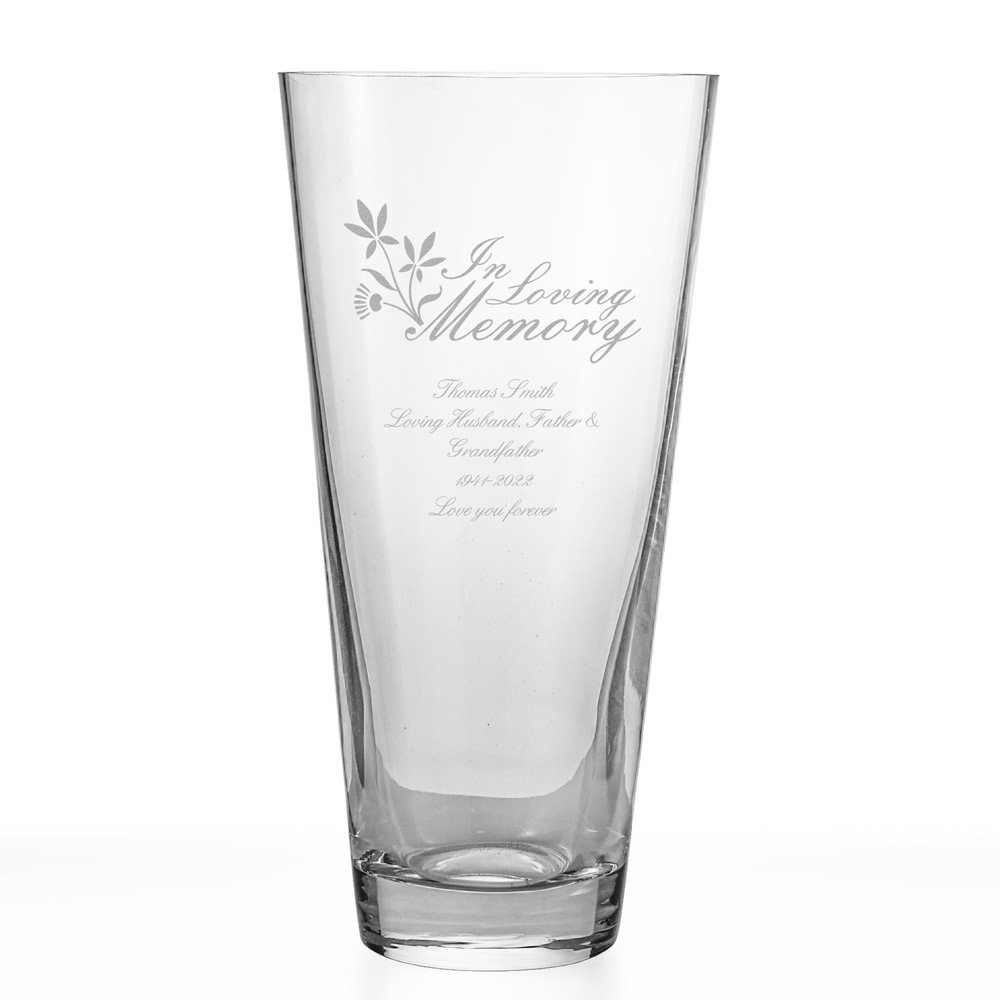 Personalised In Loving Memory Conical Vase - Click Image to Close
