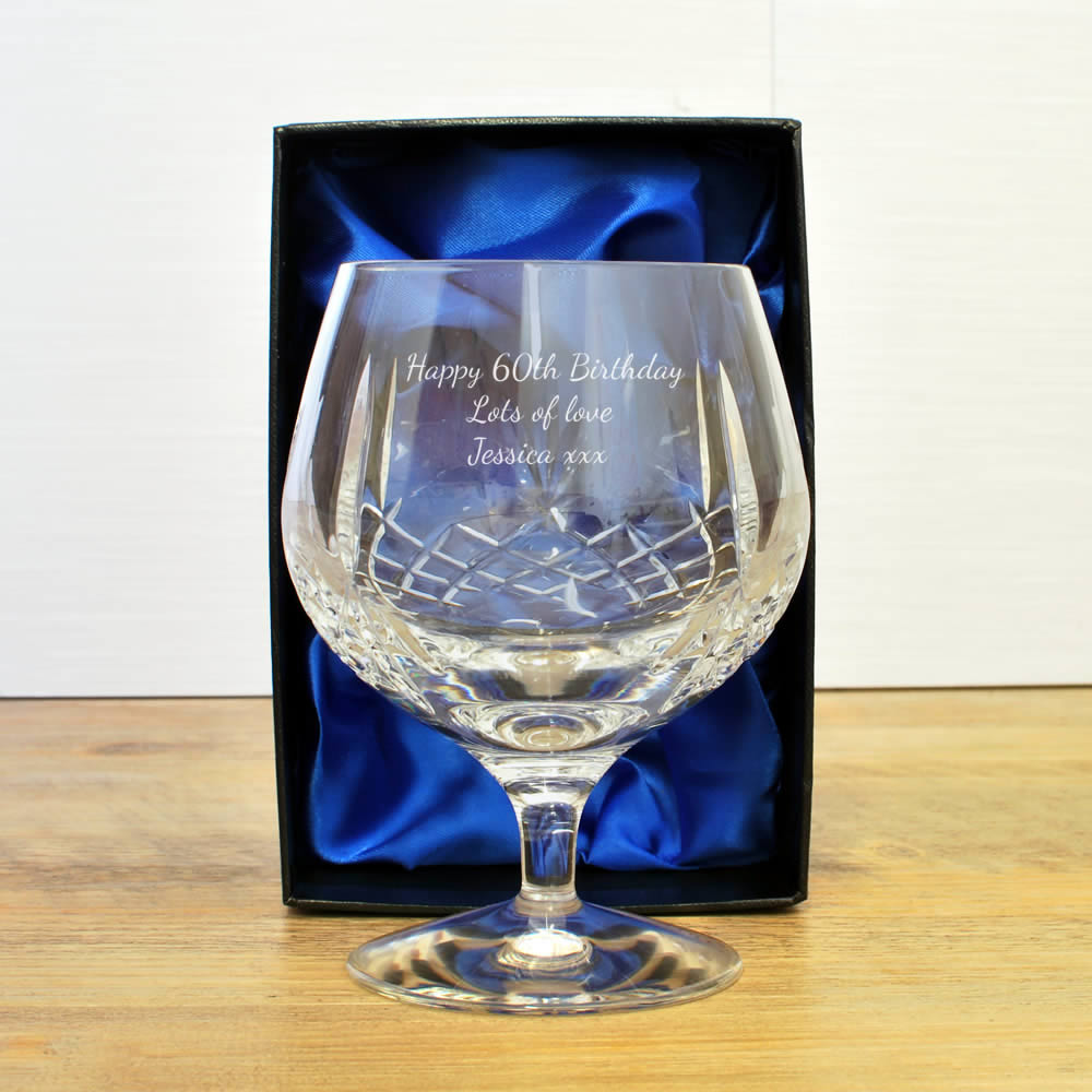 Mayfair 24% Lead Crystal Engraved Brandy Glass - Click Image to Close