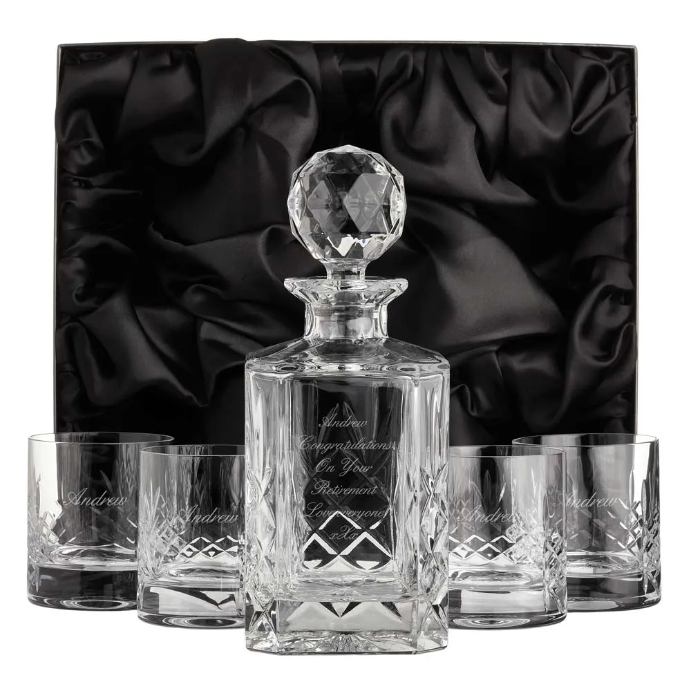 Personalised Crystal Heavyweight Mayfair Decanter Set - Click Image to Close