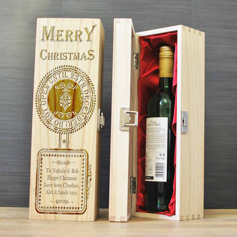 Personalised Wine And Spirits Box - Do Not Open Until Xmas - Click Image to Close