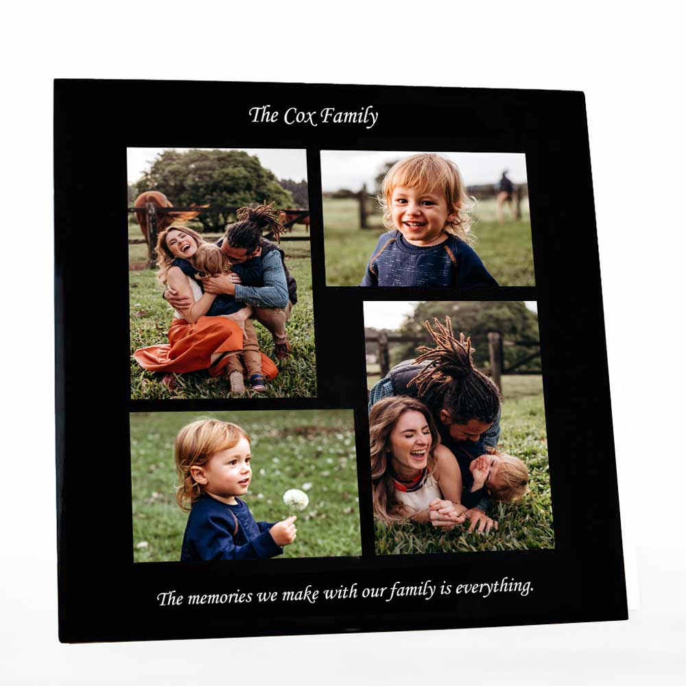Personalised Black Glass Multi Photo Frame - Click Image to Close