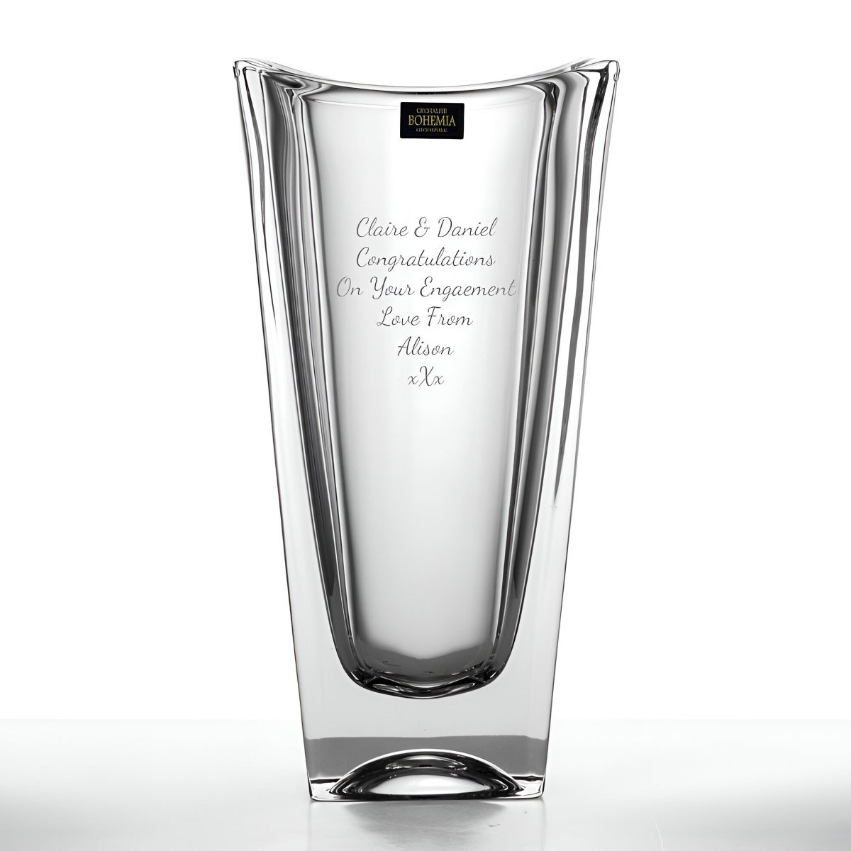 Engraved Okinawa Crystal Vase - Click Image to Close