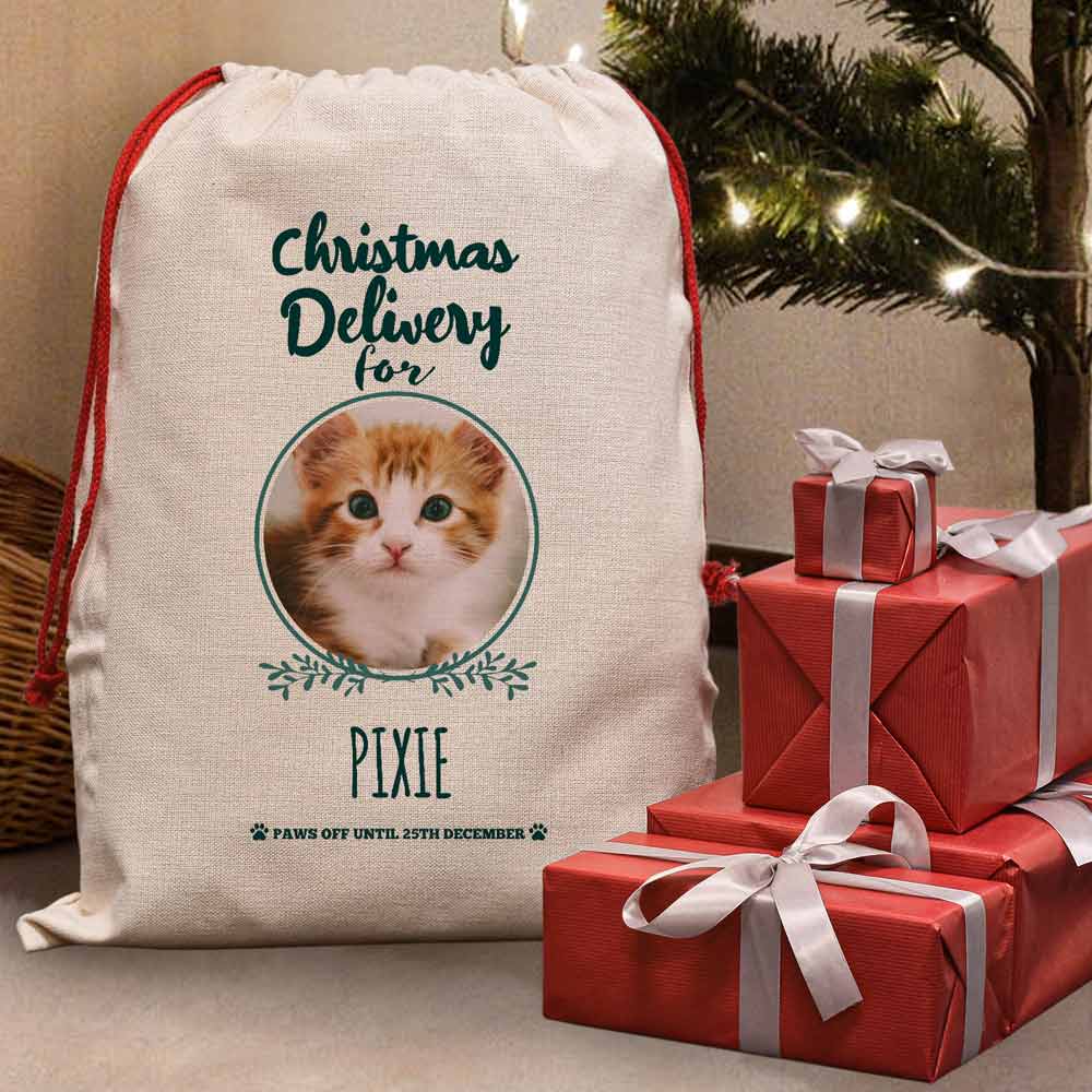 Personalised Photo Santa Sack For Pets Cat And Dog Gift - Click Image to Close