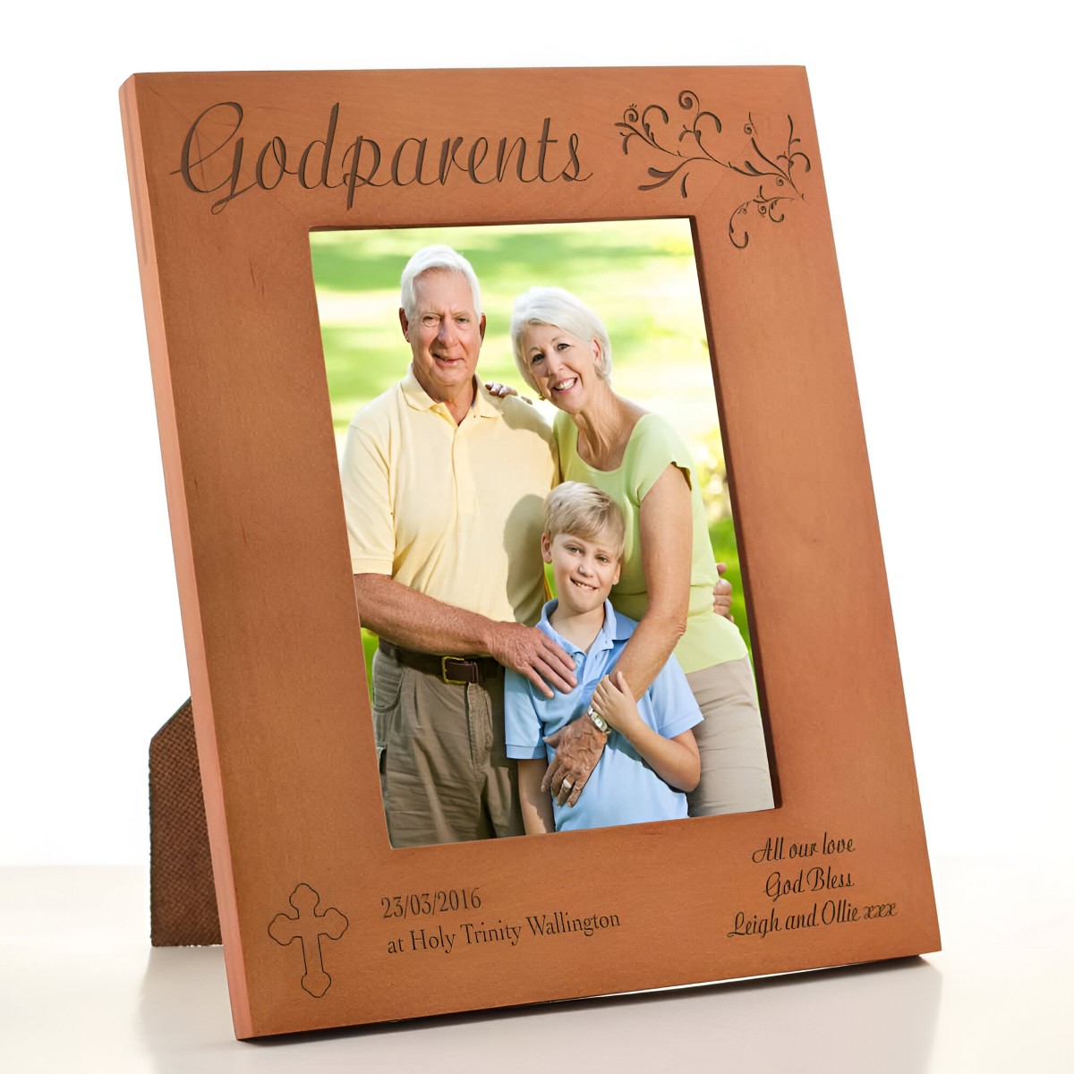 Engraved Christening Photo Frame