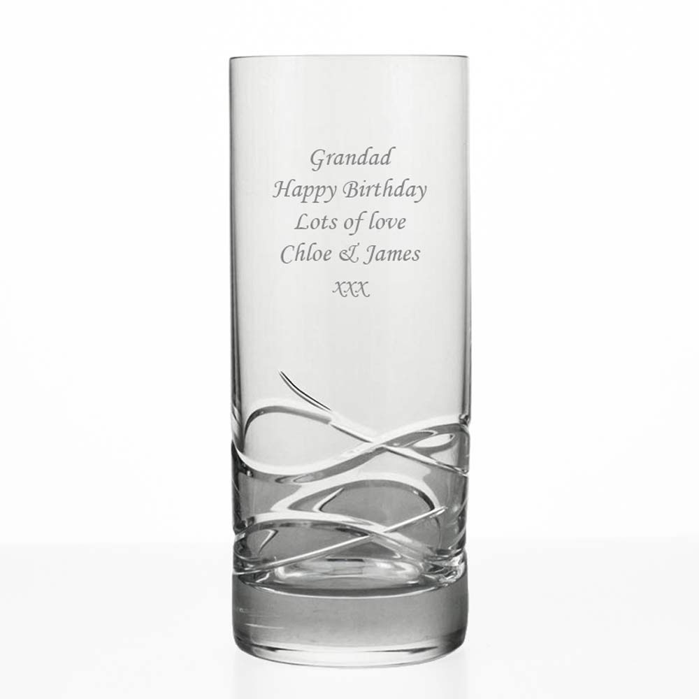 Personalised Wave Cut Hiball Glass - Click Image to Close