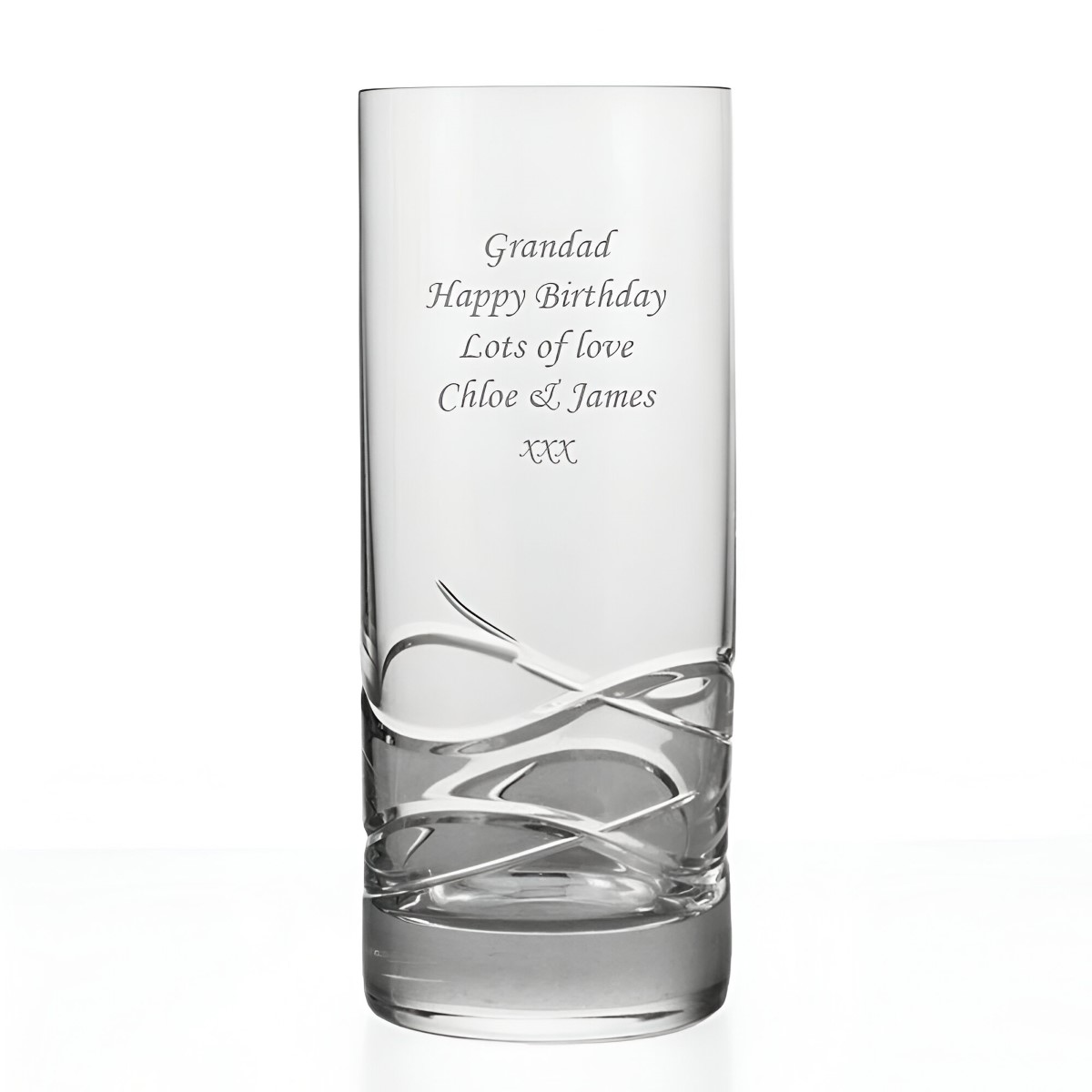 Personalised Hi Ball Glass Wave Cut - Click Image to Close