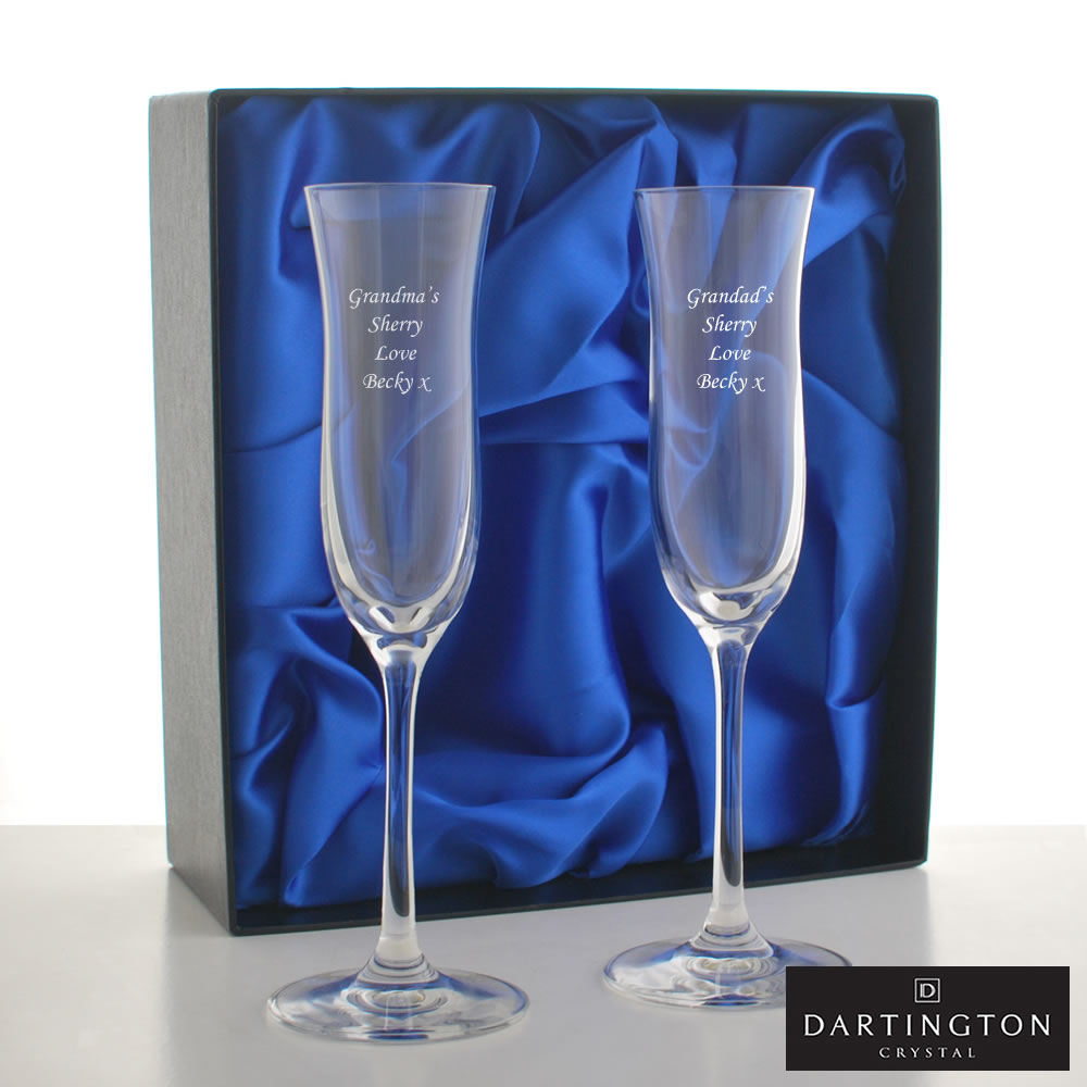 Dartington Personalised Any Occasion Wine & Bar Pair of Sherry Glasses Add Your Own Message FREE ENGRAVING 