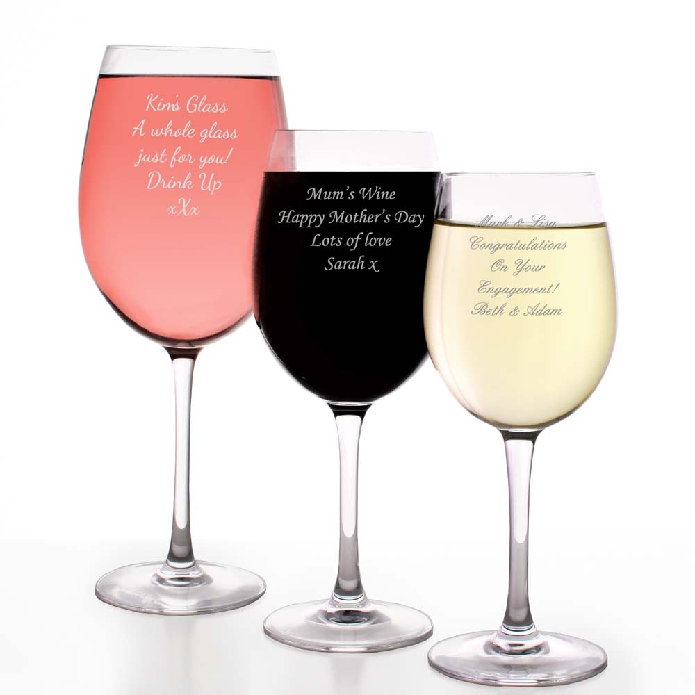 Bulk Personalised Engraved Wine Glass Wedding Anniversary Mother Valentine Gift 