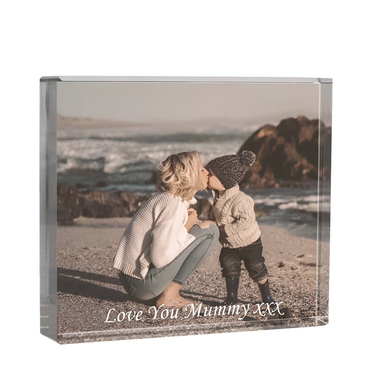 Personalised Photo Glass Block For Mum - Click Image to Close