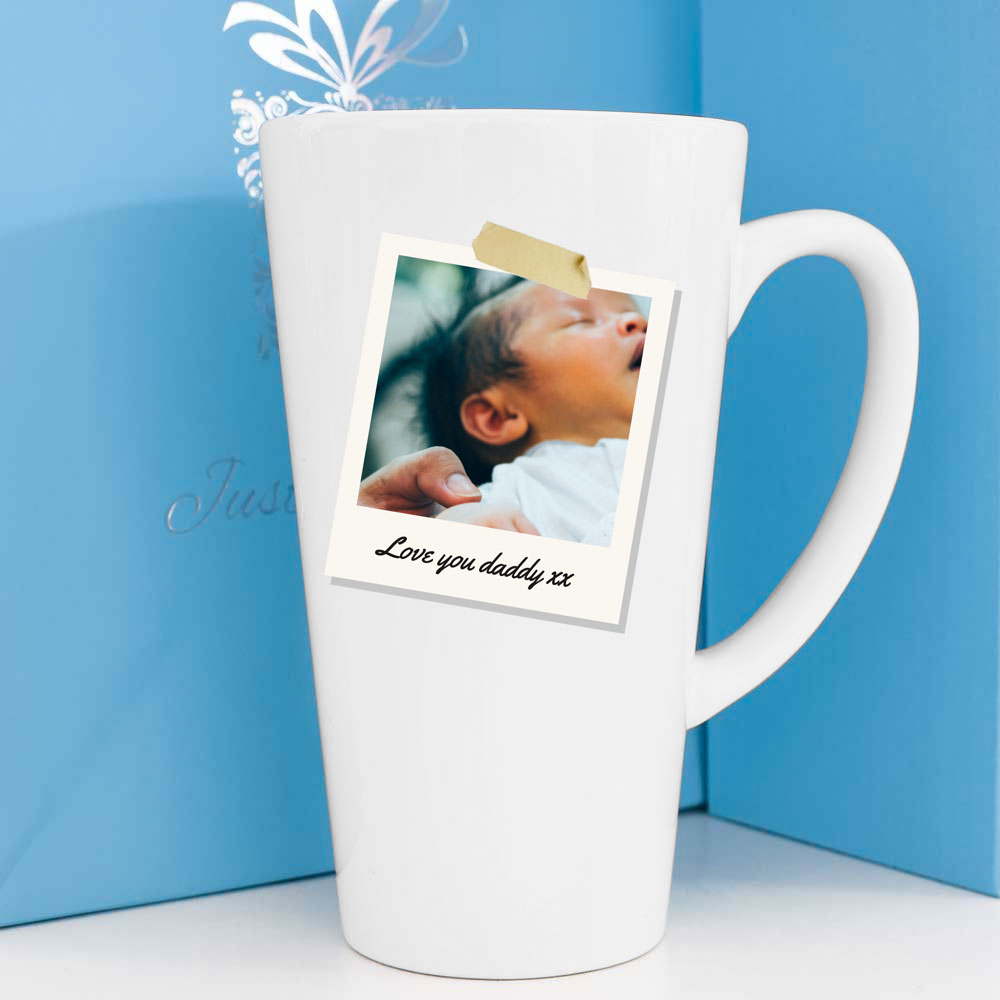 Personalised Latte Mug - Polaroid - Click Image to Close