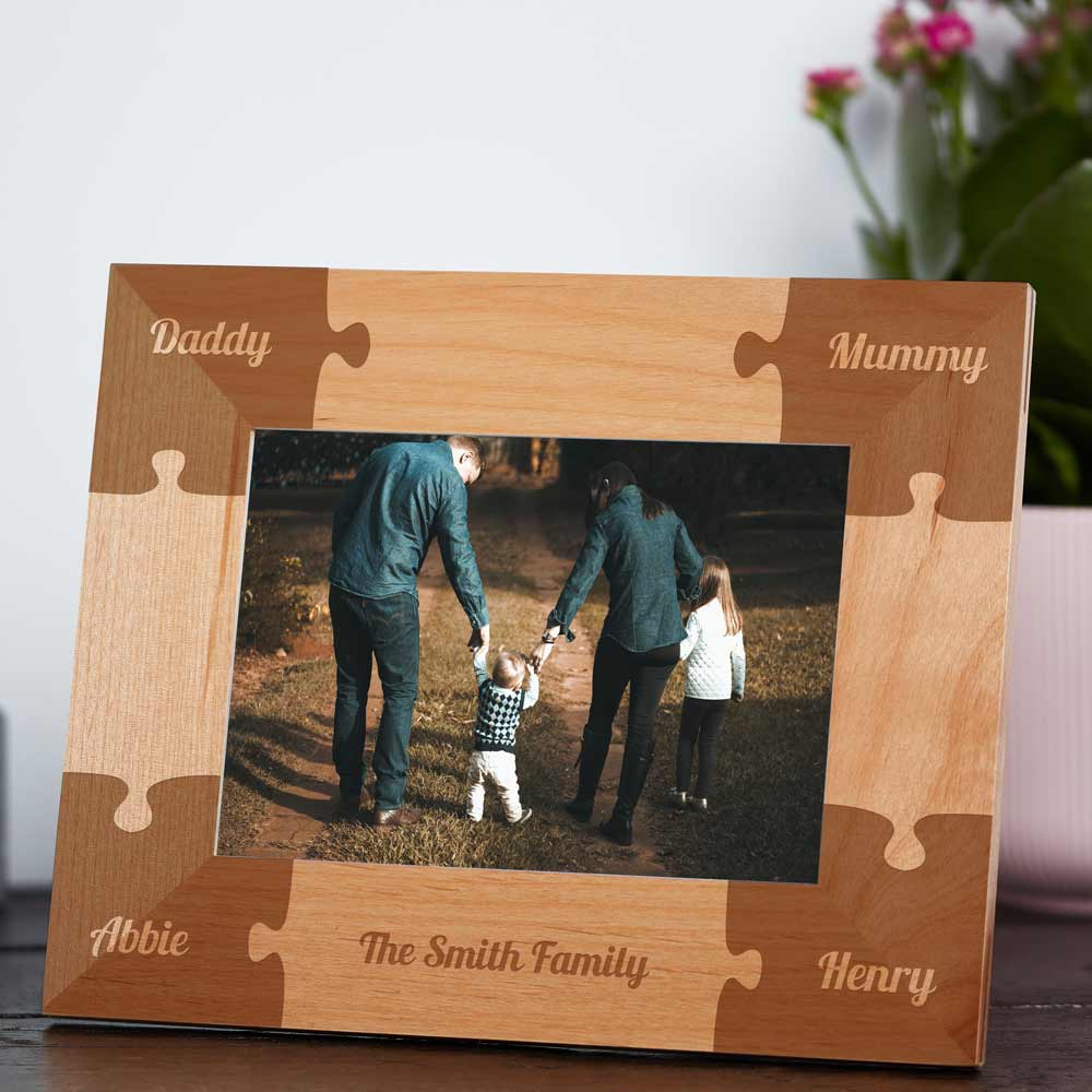 Personalised Puzzle Wooden Photo Frame - Click Image to Close