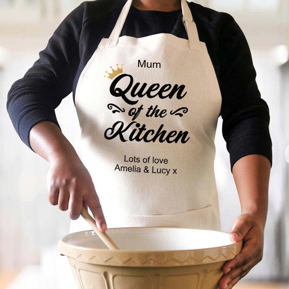 Personalised Queen Of The Kitchen Apron - Click Image to Close