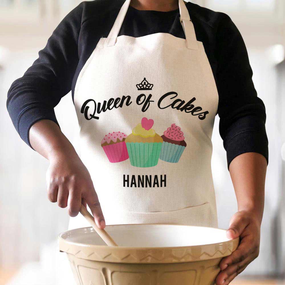 Personalised Apron - Queen Of Cakes - Click Image to Close