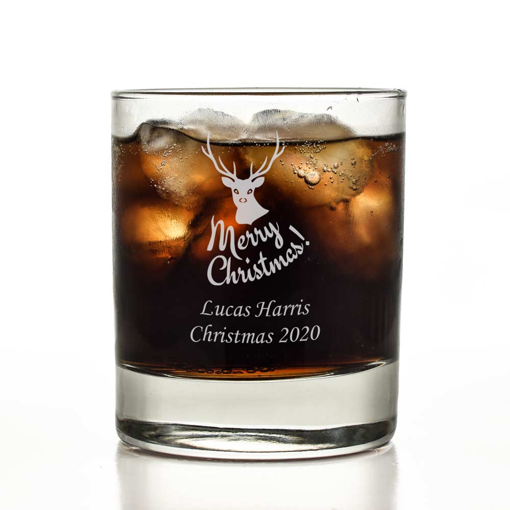 Merry Christmas Personalised Whisky Glass - Click Image to Close