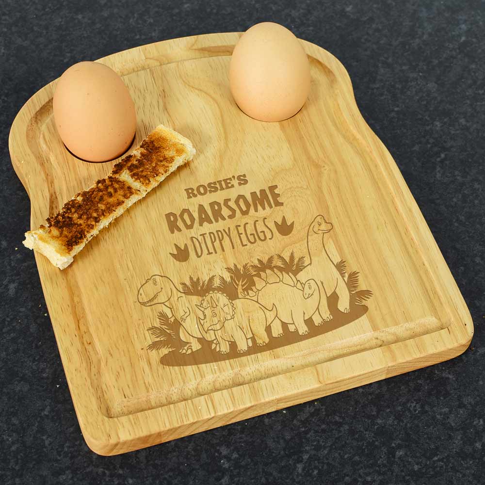 Personalised Dinosaurs Egg And Toast Board - Click Image to Close